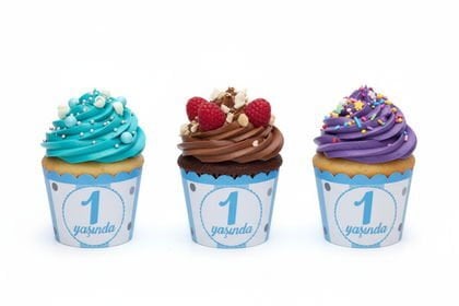 CUP CAKE 25 Lİ 1 YAŞ MAVİ