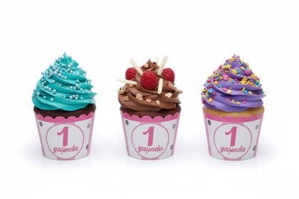 CUP CAKE 25 Lİ 1 YAŞ PEMBE 