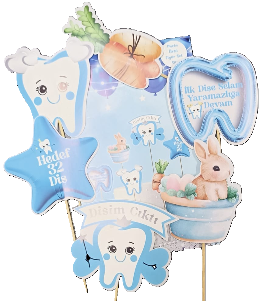 PASTA ÜSTÜ FİGÜR SET İLK DİŞ MAVİ